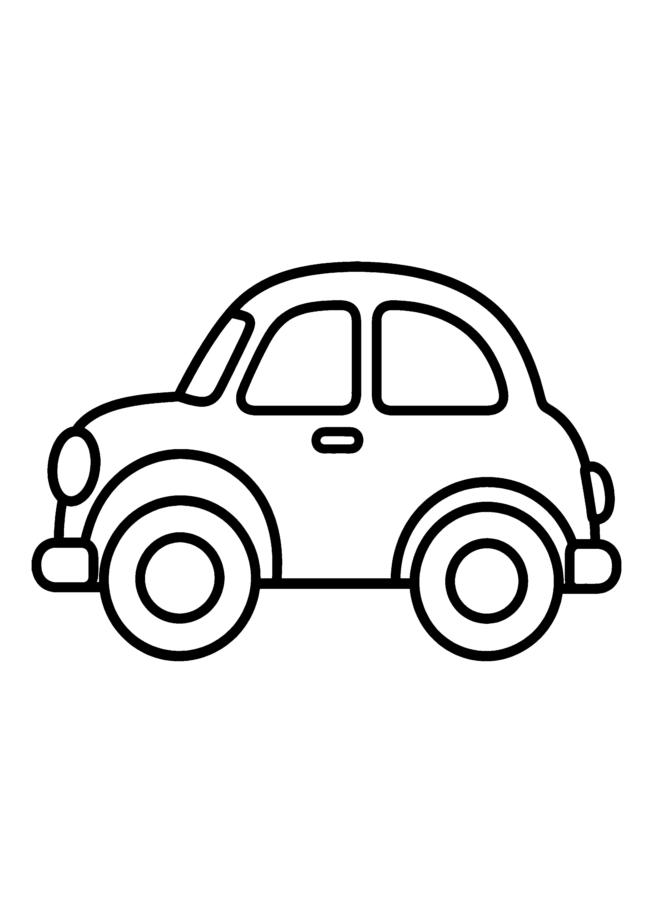 Vintage car side view coloring page, printable line art