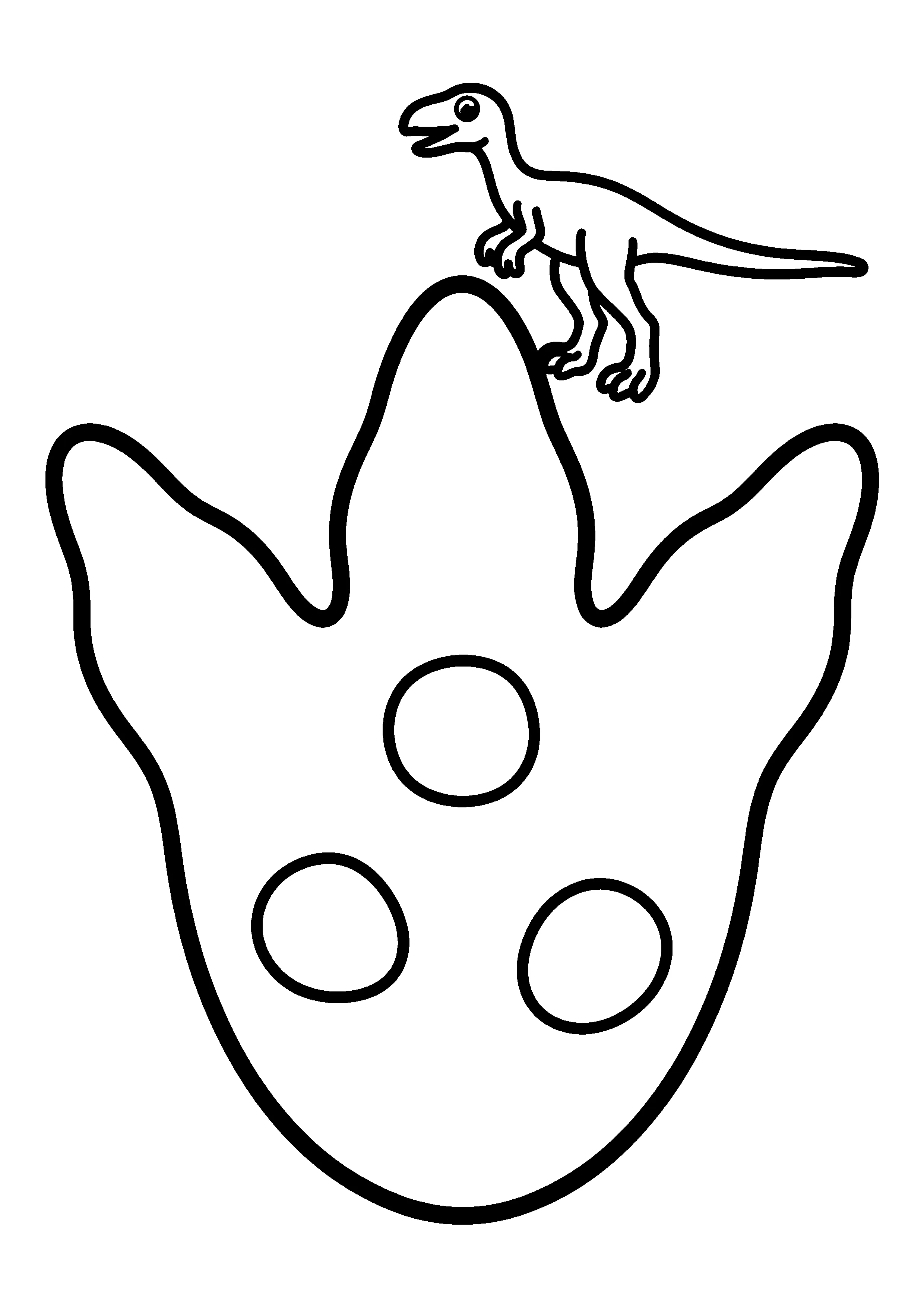 Dinosaur footprint with Compsognathus coloring page, printable line art
