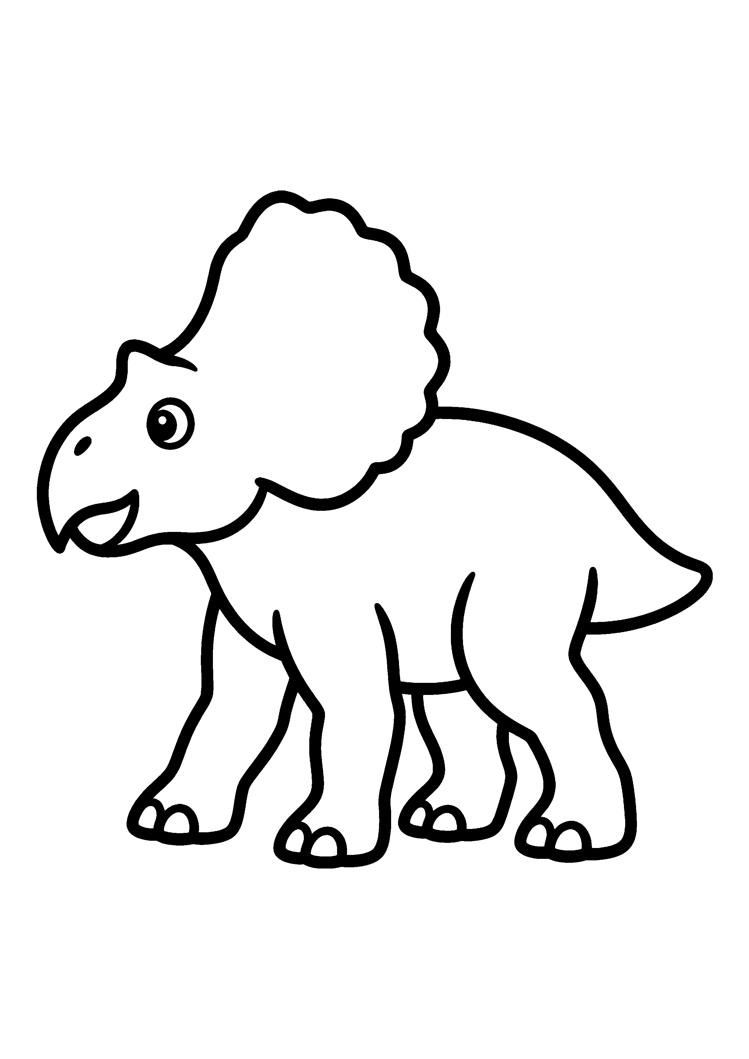 Protoceratops standing in profile coloring page, printable line art