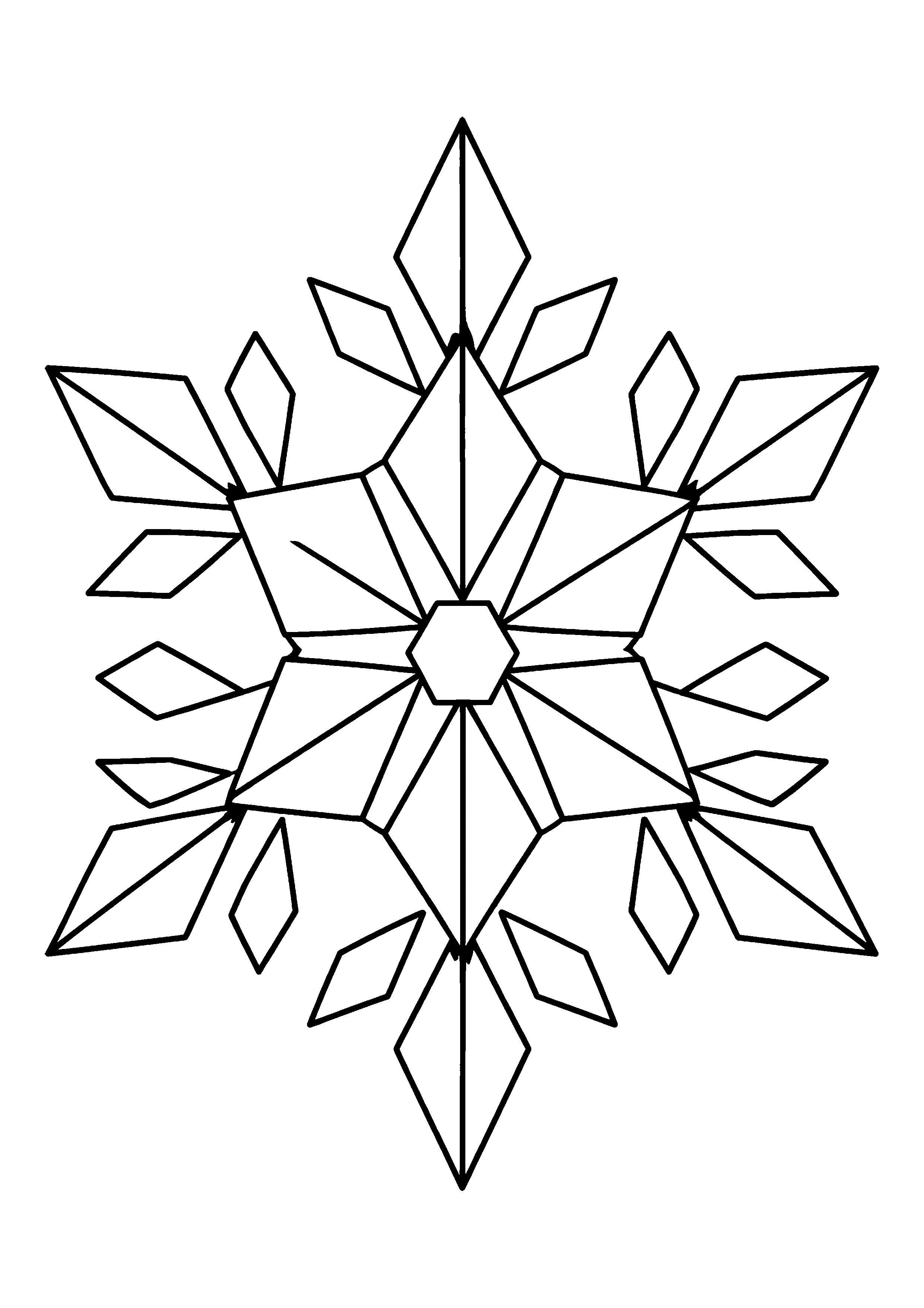 Snowflake mandala coloring page, printable line art