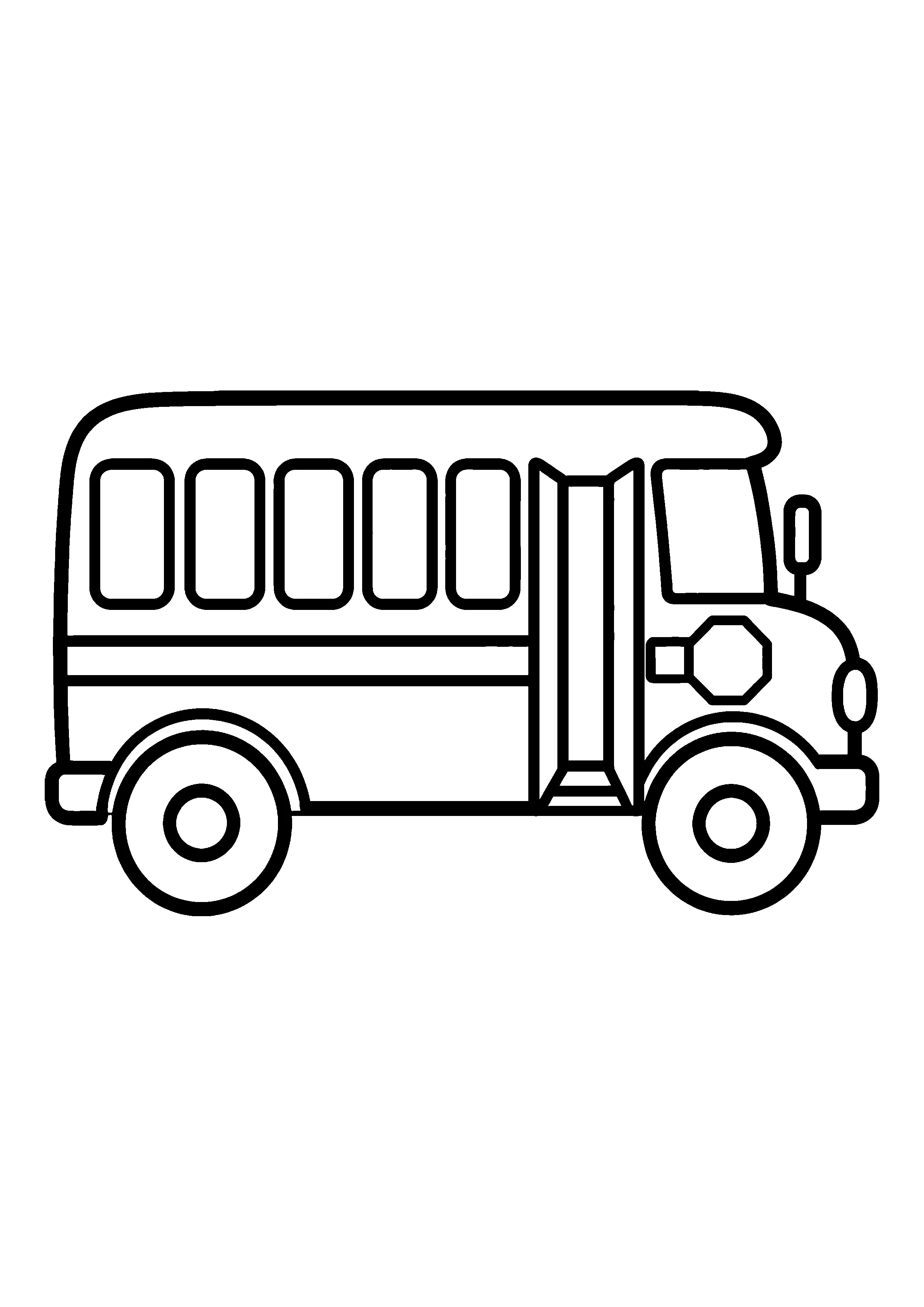 School bus side view coloring page, printable line art